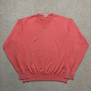 Peter Millar Sweater Mens XL Pink V Neck Knit Pullover Lightweight Casual